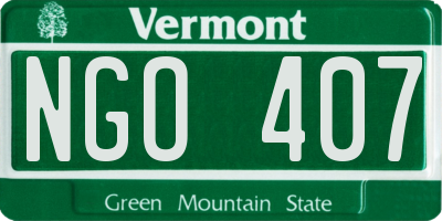 VT license plate NGO407