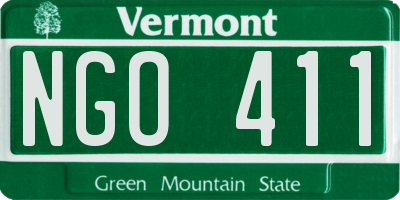 VT license plate NGO411