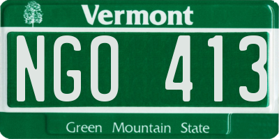 VT license plate NGO413