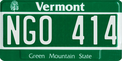 VT license plate NGO414