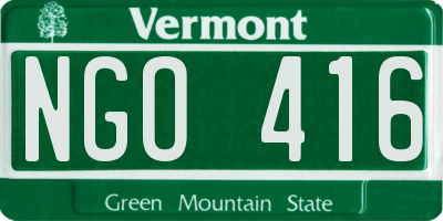 VT license plate NGO416