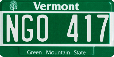 VT license plate NGO417