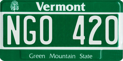 VT license plate NGO420
