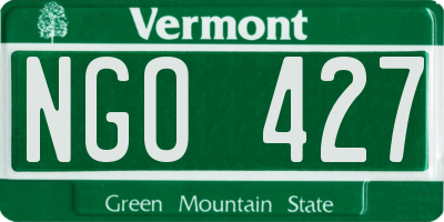 VT license plate NGO427