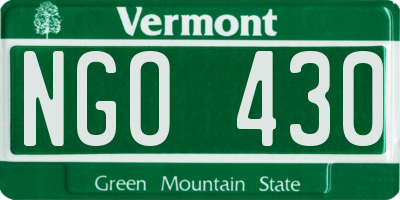 VT license plate NGO430