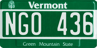 VT license plate NGO436