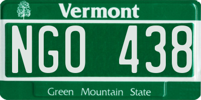 VT license plate NGO438