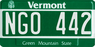 VT license plate NGO442