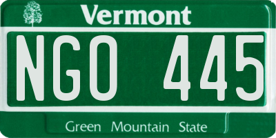 VT license plate NGO445