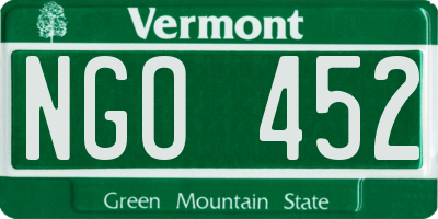 VT license plate NGO452