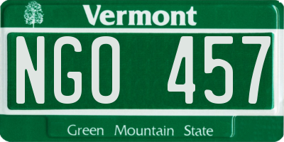 VT license plate NGO457