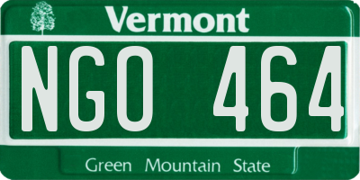 VT license plate NGO464