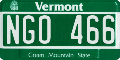 VT license plate NGO466
