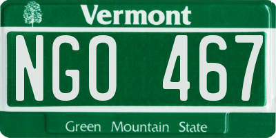 VT license plate NGO467