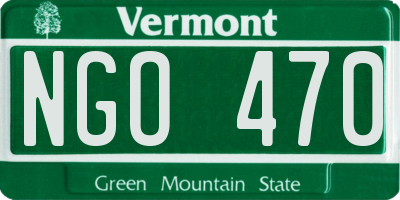VT license plate NGO470