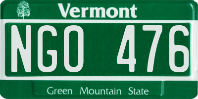 VT license plate NGO476