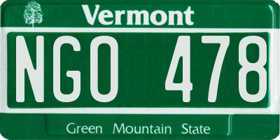VT license plate NGO478