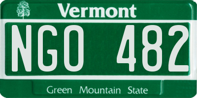 VT license plate NGO482