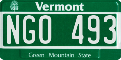 VT license plate NGO493