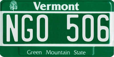 VT license plate NGO506