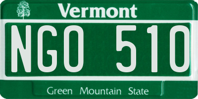 VT license plate NGO510