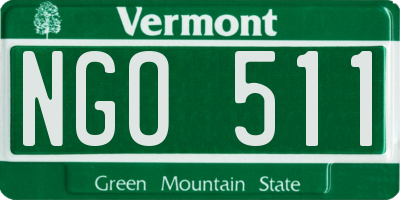 VT license plate NGO511