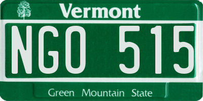 VT license plate NGO515