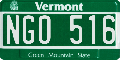 VT license plate NGO516