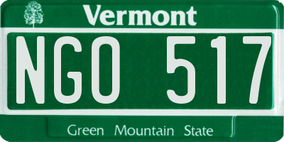 VT license plate NGO517