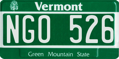 VT license plate NGO526