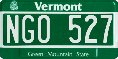 VT license plate NGO527