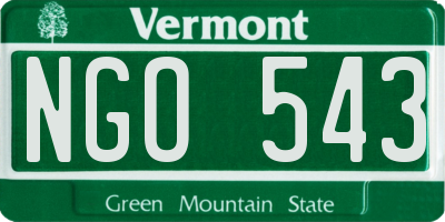 VT license plate NGO543