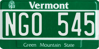 VT license plate NGO545