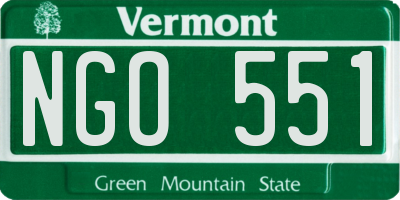 VT license plate NGO551