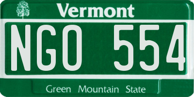 VT license plate NGO554