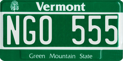 VT license plate NGO555