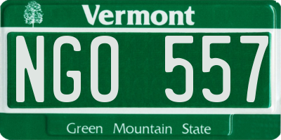 VT license plate NGO557