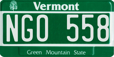 VT license plate NGO558