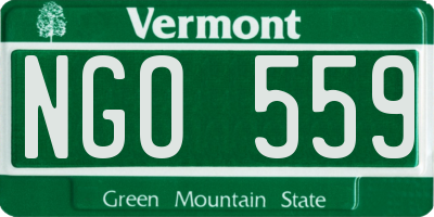 VT license plate NGO559