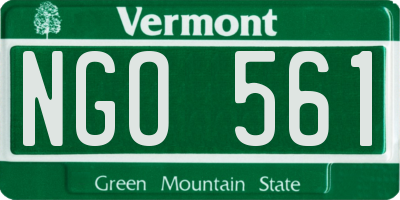 VT license plate NGO561