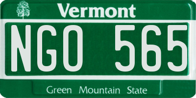VT license plate NGO565