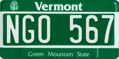 VT license plate NGO567
