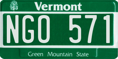 VT license plate NGO571