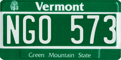 VT license plate NGO573