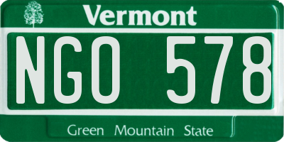 VT license plate NGO578