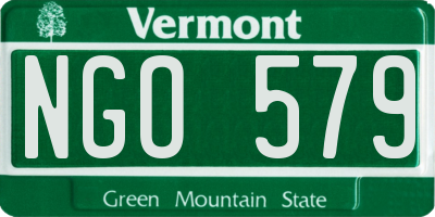 VT license plate NGO579