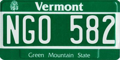 VT license plate NGO582