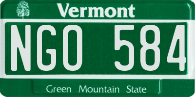 VT license plate NGO584
