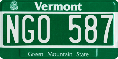 VT license plate NGO587