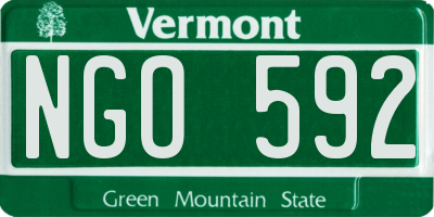 VT license plate NGO592